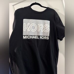 Michael Kors Black Short Sleeve Tee 2 shirts with 1 brown shirt. ALL 3 SHIRTS